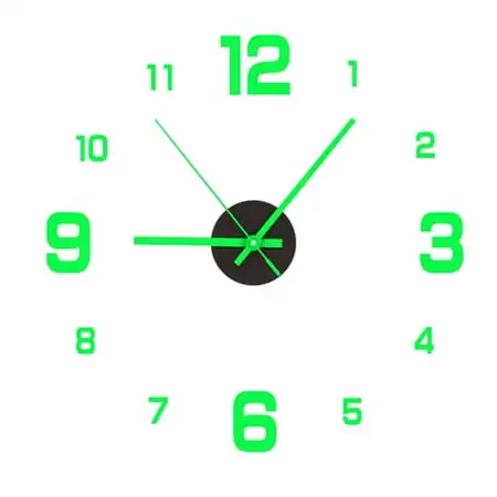 3 D Large Diy Wall Clock Decor Sticker Mirror Frameless, Glow in Dark Large Pointer Quartz Clock photo 3 D Large Diy Wall Clock Decor Sticker Mirror Frameless, Glow in Dark Large Pointer Quartz Clock