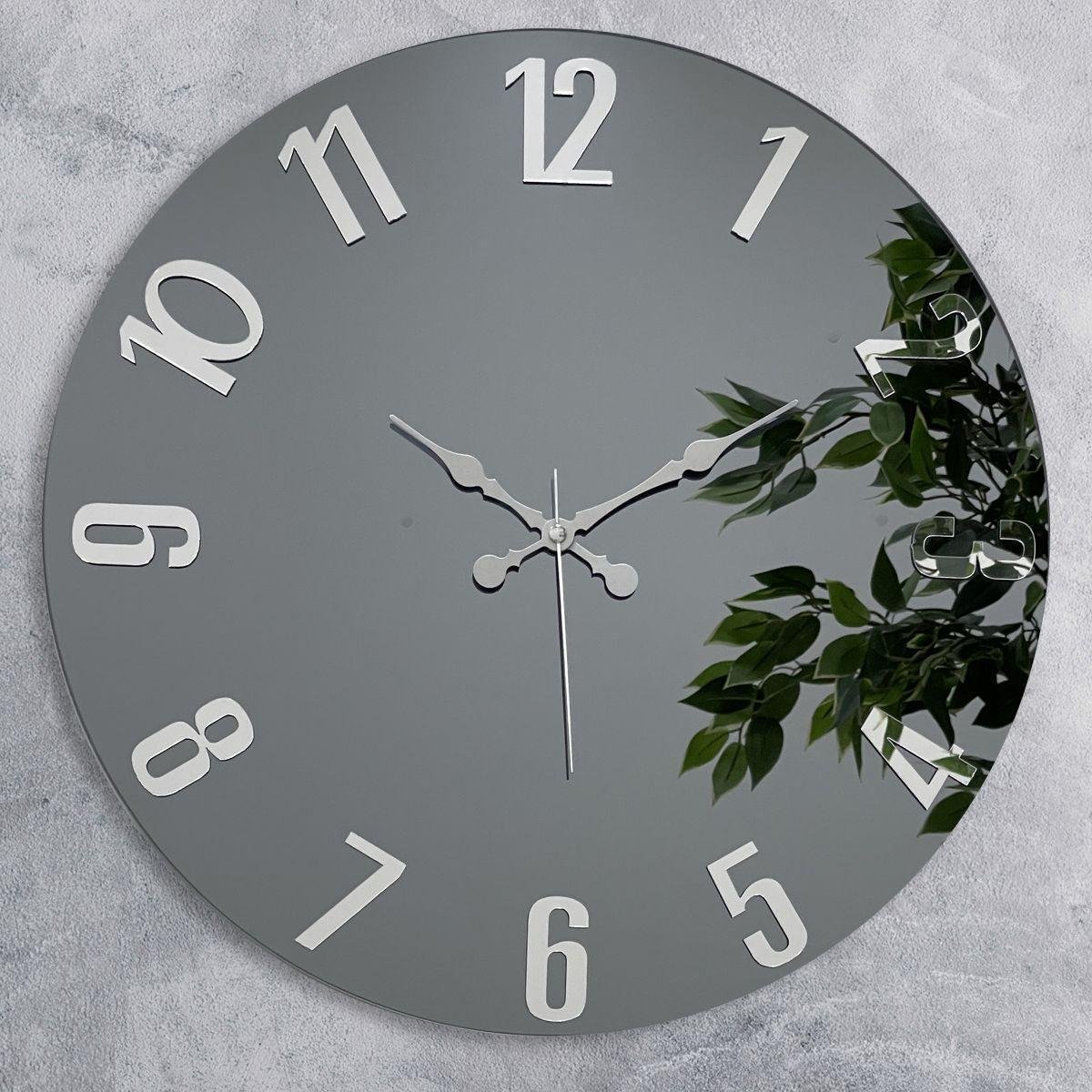 3D Modern Wall Clock Real Mirrored Plexiglass Numbered Decorative Clock