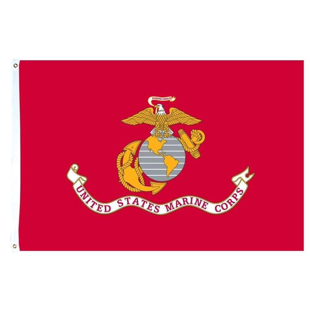 3 ft. x 5 ft. US Marine Corps Polycotton Flag with Heading...