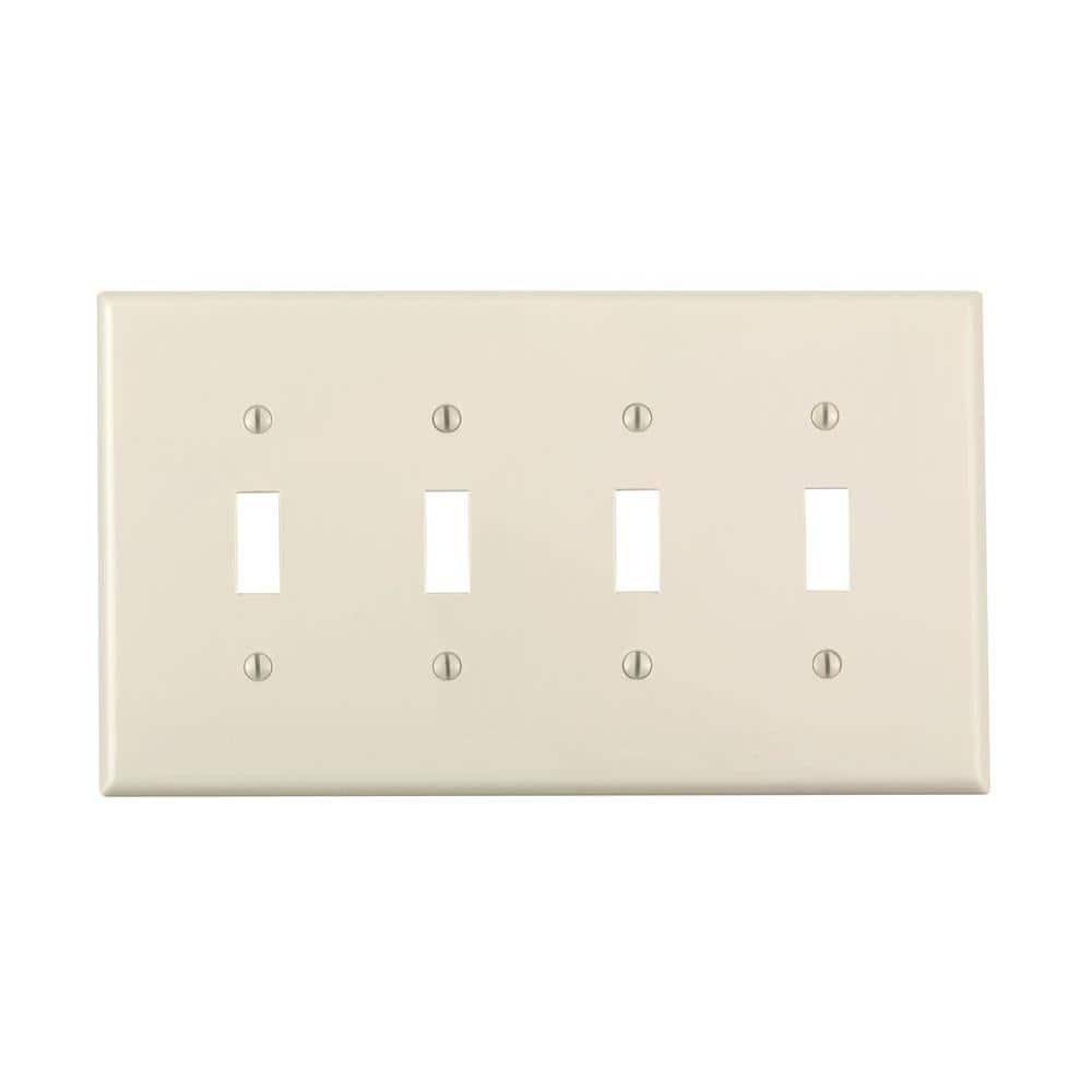 4-Gang Light Almond Toggle Nylon Midway/Midsize Wall Plate (1-Pack) 00PJ4-00T