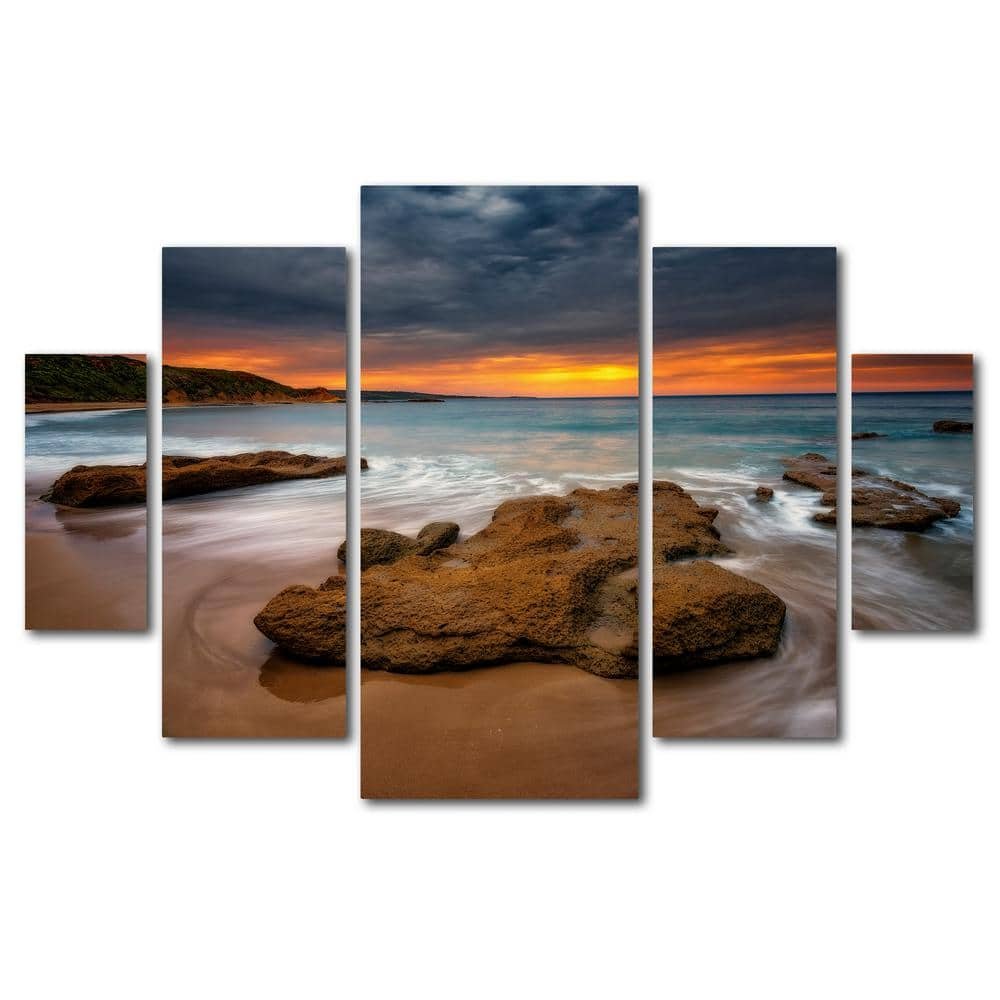 40 in. x 58 in. "Beach at Sunset 5" by Lincoln Harrison...