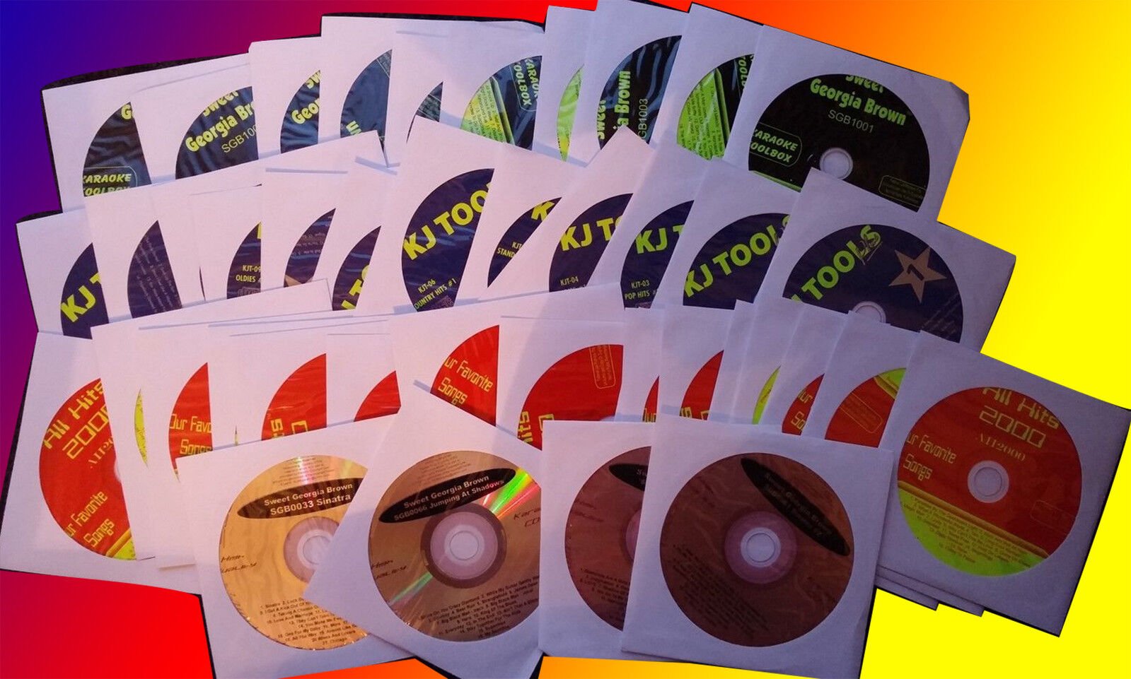 42 CDG DISCS KARAOKE LOT SET CD+G BEST SONGS 600+ SONGS ROCK,OLDIES,POP,COUNTRY