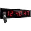 48 in. Red Large Digital Wall Clock, LED Digital Clock with Timer and Alarm