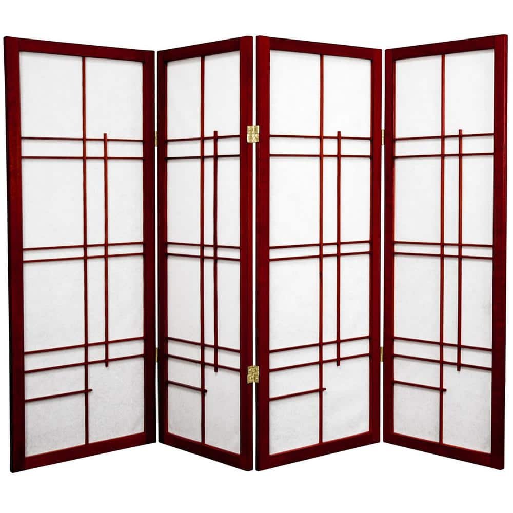 4 ft. Rosewood 4-Panel Room Divider