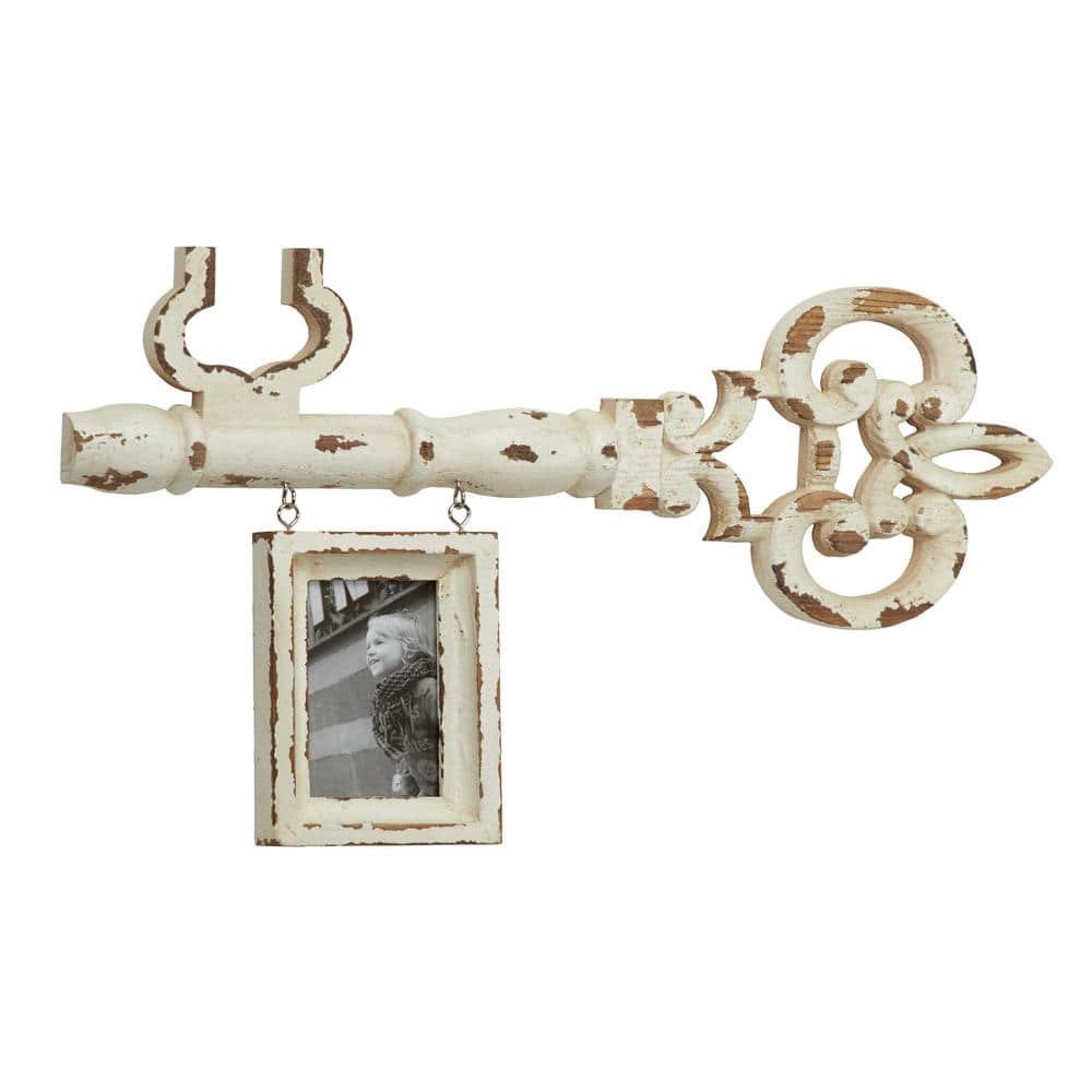 4 in. x 6 in. Decorative Antique Key and Hanging Picture Frame...