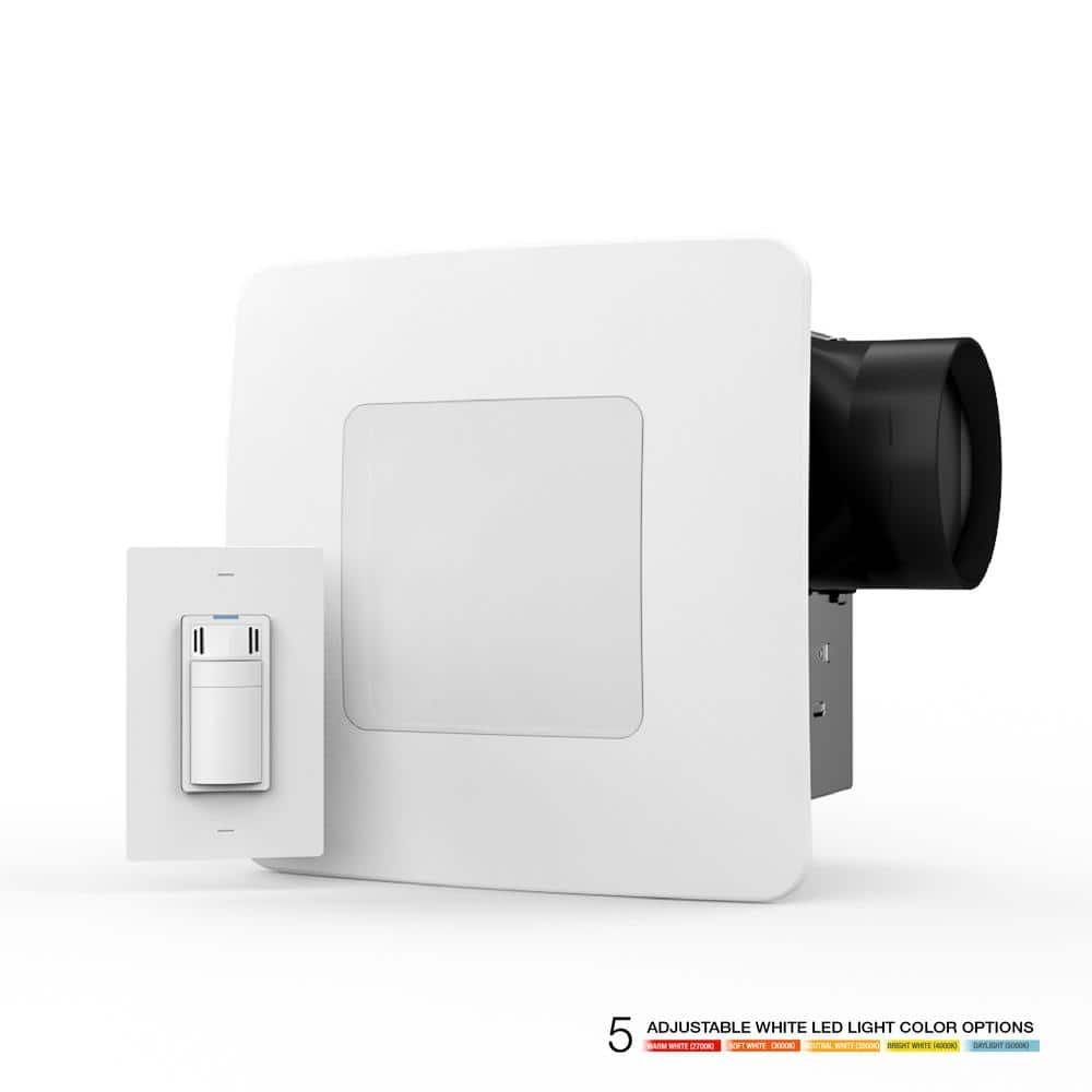 50 CFM Ceiling/Wall Easy Roomside Installation Bathroom/Bath Exhaust Fan with Adjustable LED...