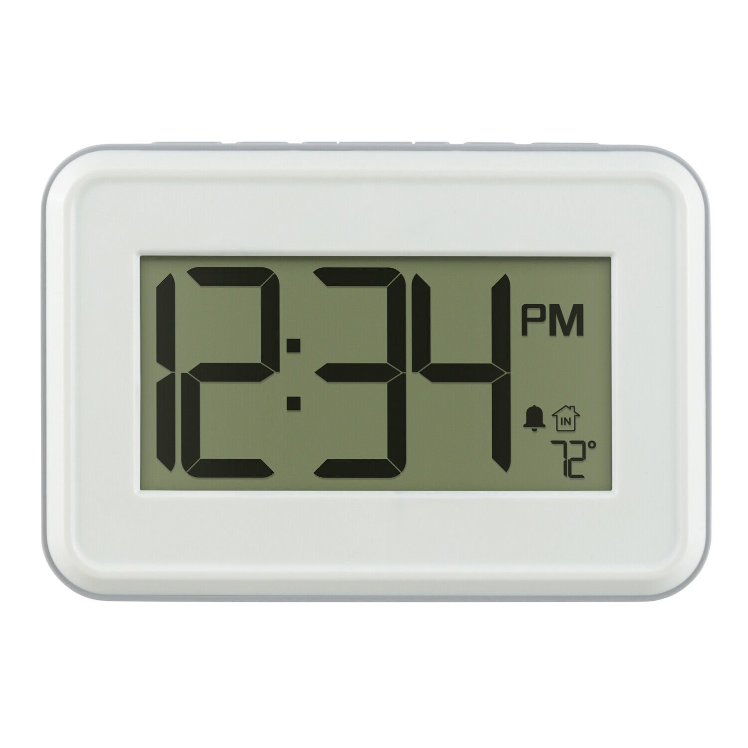 513-113W La Crosse Technology Digital Wall Clock with Indoor Temp & Timer White