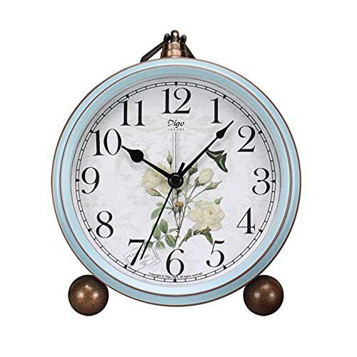 5.2in Desk Clock, Retro Silent Analog Clock Non-Ticking & Battery Operated wi...