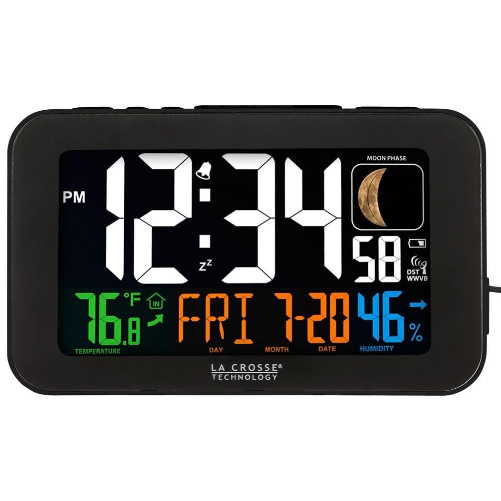 5.5 in. LED Color Alarm Clock with USB Charging Port