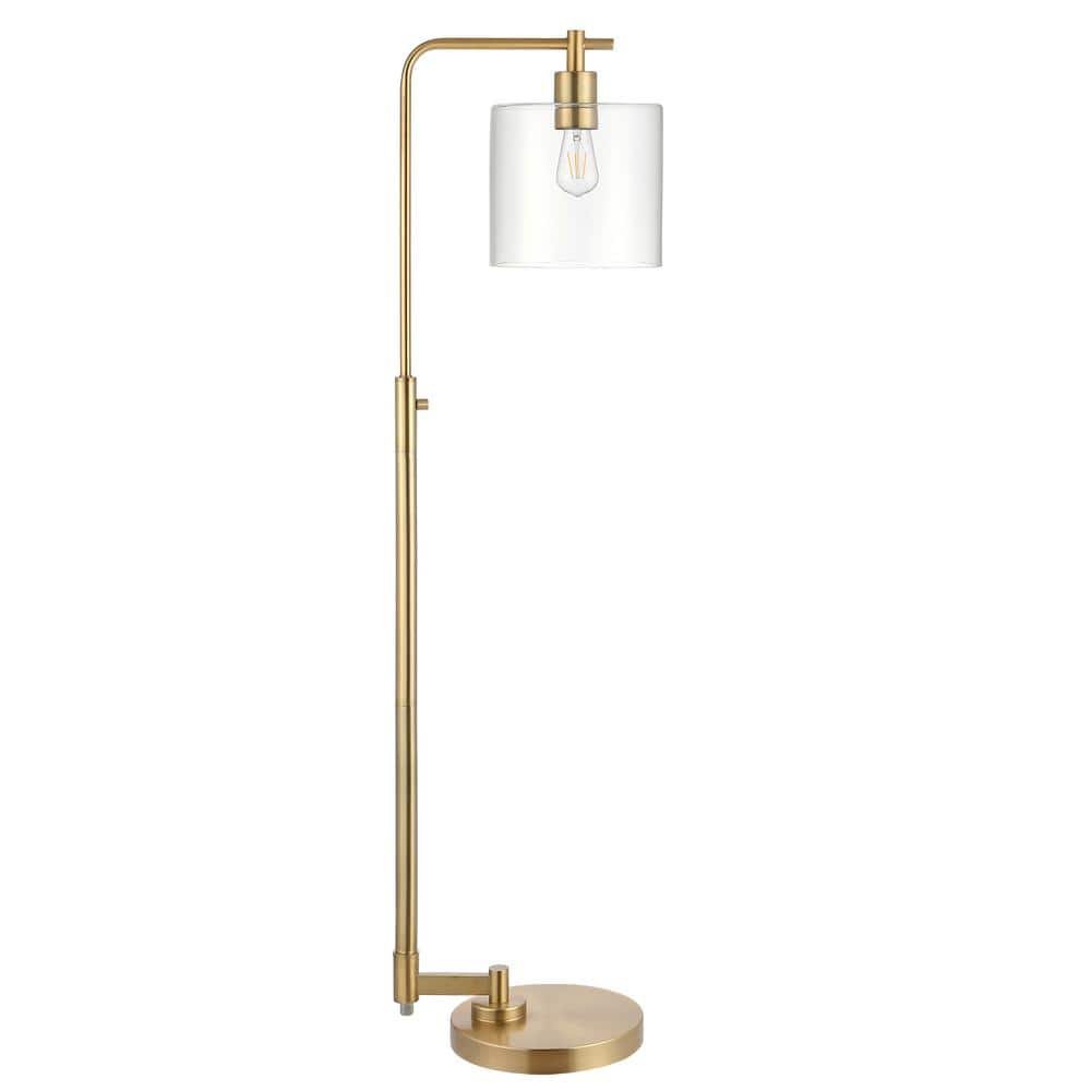 56 in. Modern Metal Floor Lamp, Industrial Standing Light with Clear Glass...