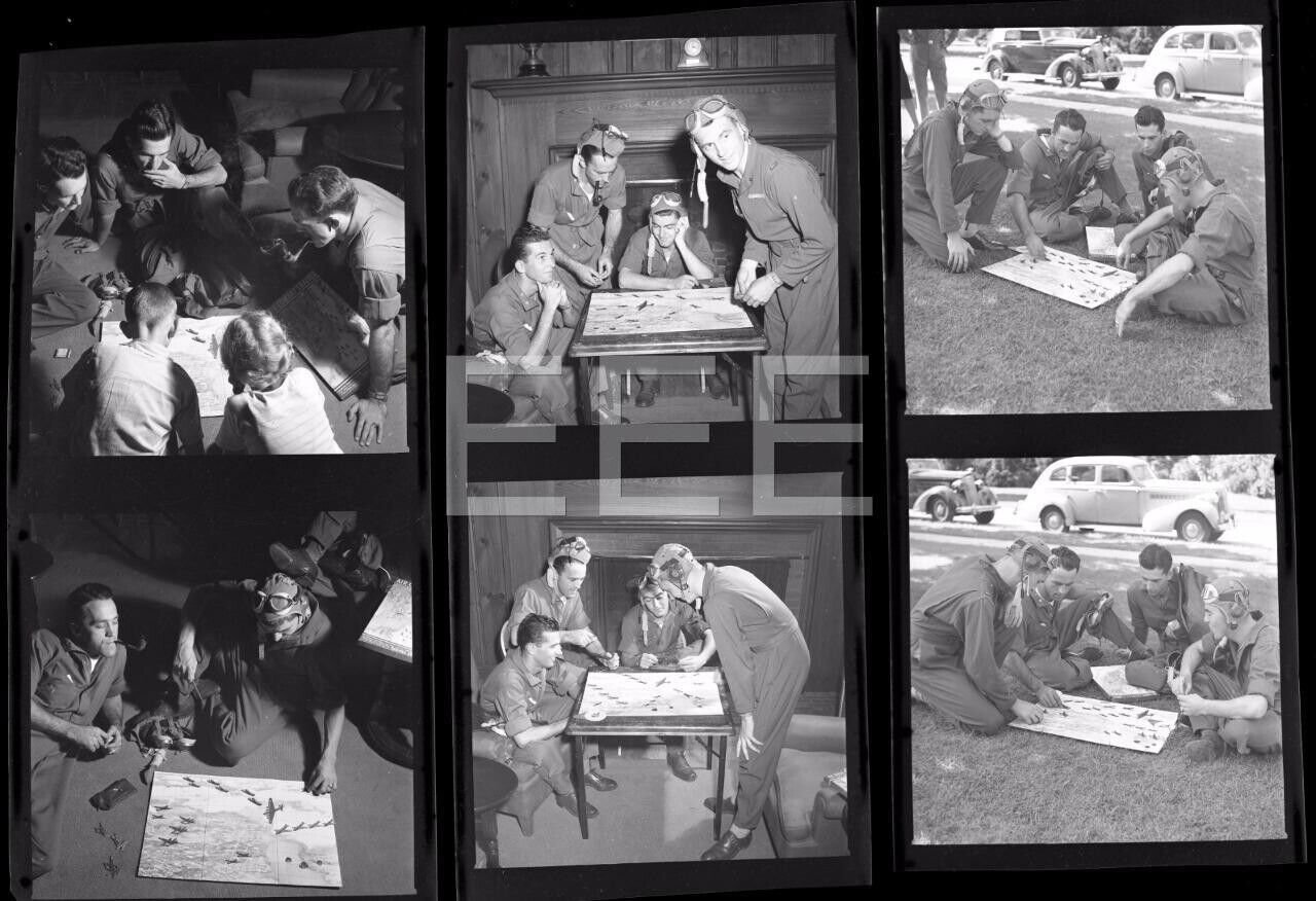 6 1942 WW2 PLANE AIR COMBAT TRAINER by Mary Morris Old Photo Negative SCARCE