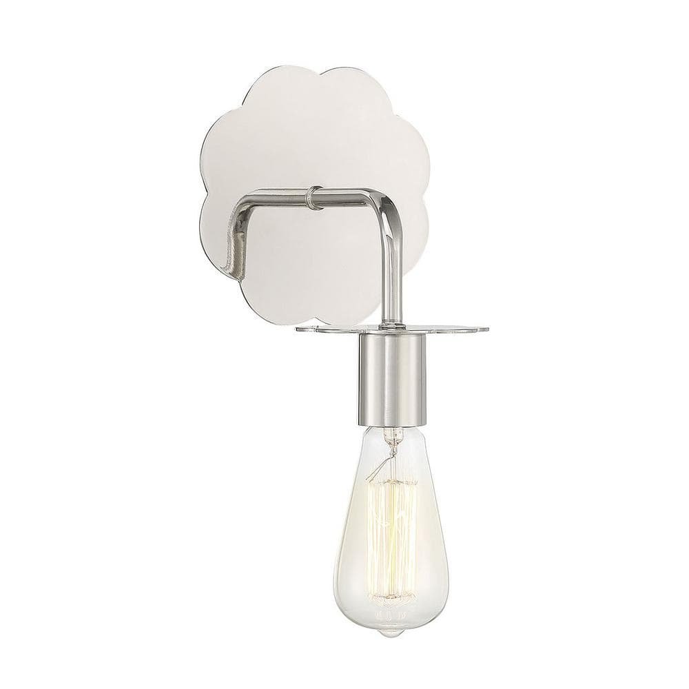 6.25 in. W x 8.25 in. H 1-Light Polished Nickel Wall Sconce...