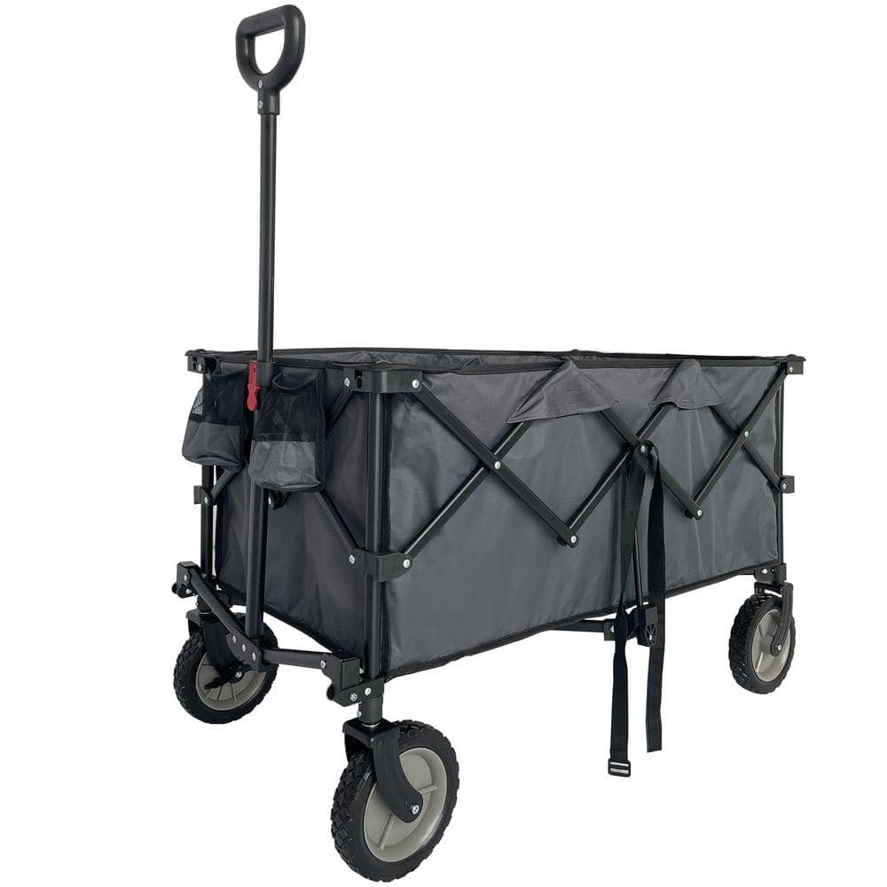 6.3 cu. ft. Steel Wagon Cart 176 lbs. Load Collapsible Cart Portable...