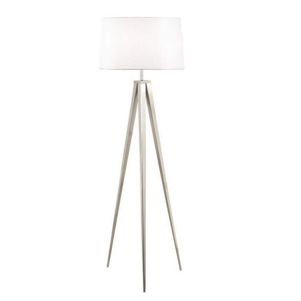 63 in. Brushed Nickel Tripod Floor Lamp