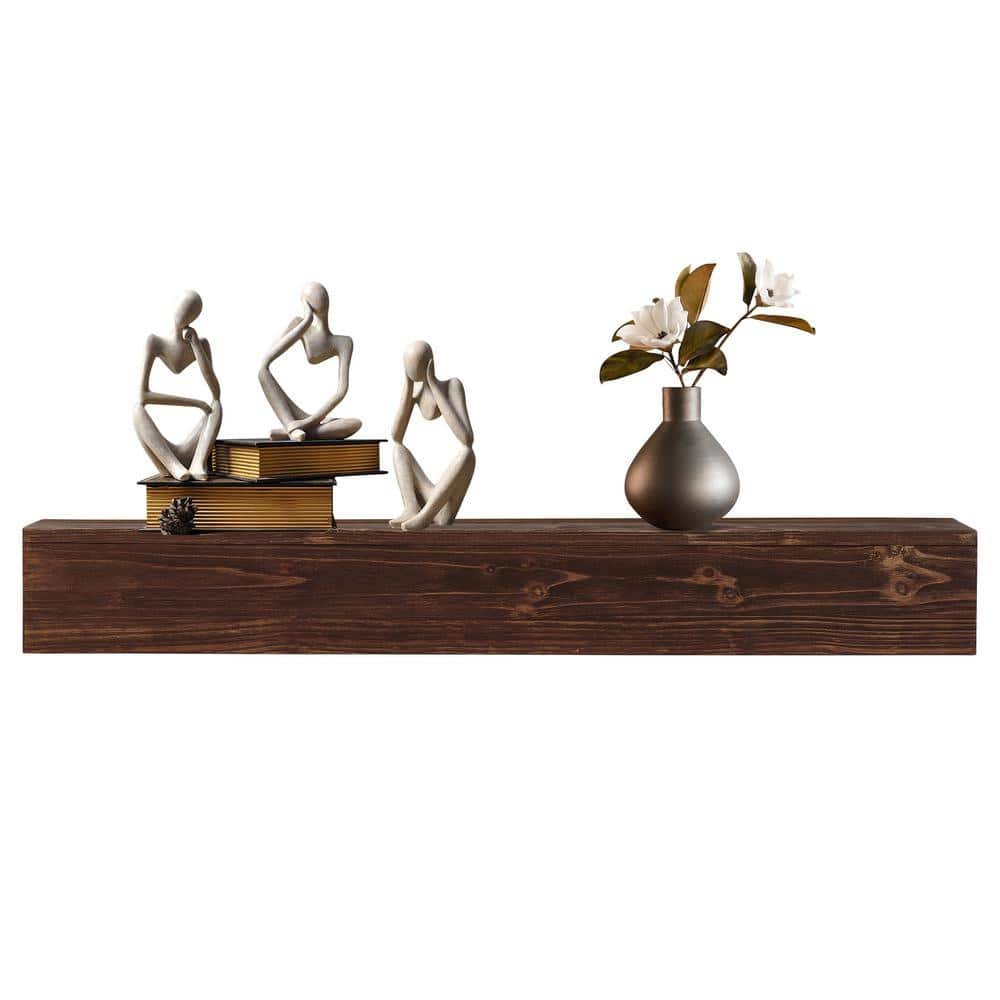 72 in. W x 9 in. D Solid Rustic Cedar Wood Fireplace...