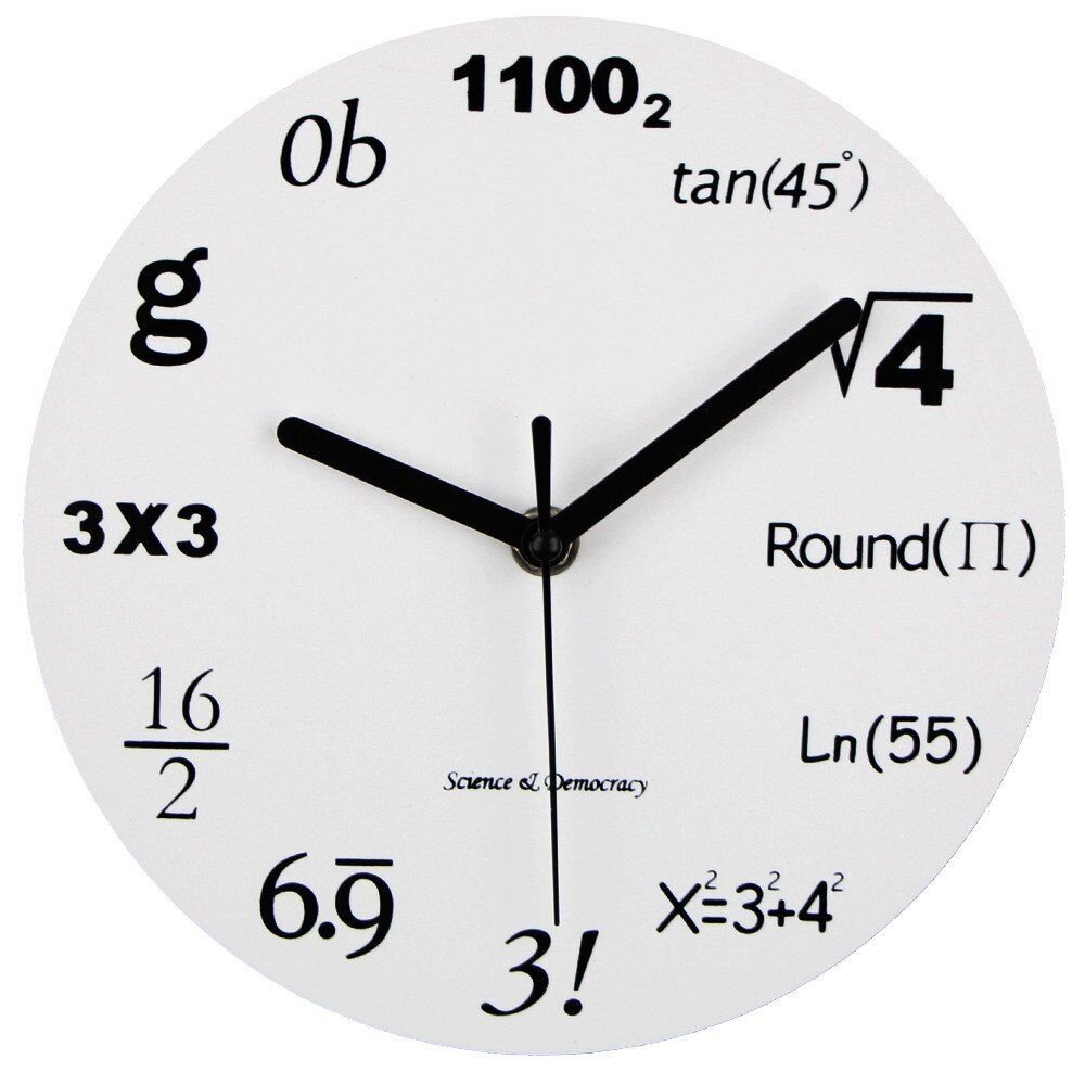 8 Math Clock Timelike Unique Wall Clock Modern Design Novelty Maths Equation C