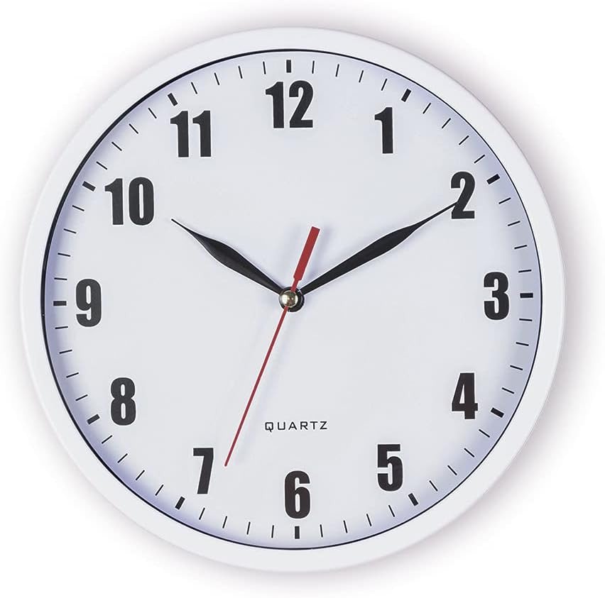 8" Silent Quartz Wall Clock Non-Ticking Digital Clock