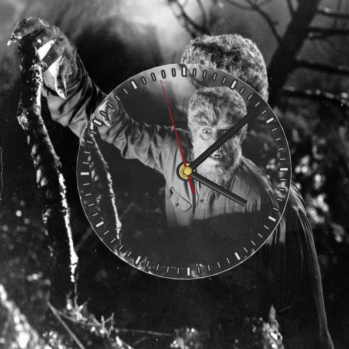 8" The Wolf Man Lon Chaney Custom Clocks & Gifts