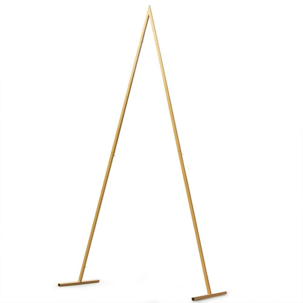 98.4 in. x 49.2 in. Gold Triangle Wedding Metal Backdrop Stand Arbor
