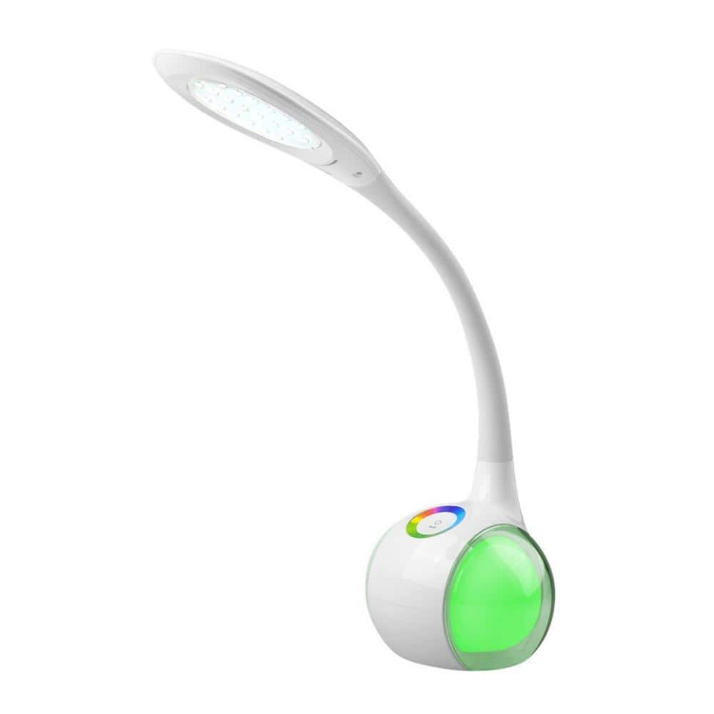 9 in. Touch Sensitive Dimmable White LED Desk Lamp with Living Color...