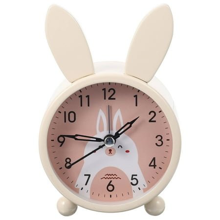 Adorable Cartoon Rabbit Shape Clock Desktop Decorative Silent Clock Luminous Zodiac Bunny Clock