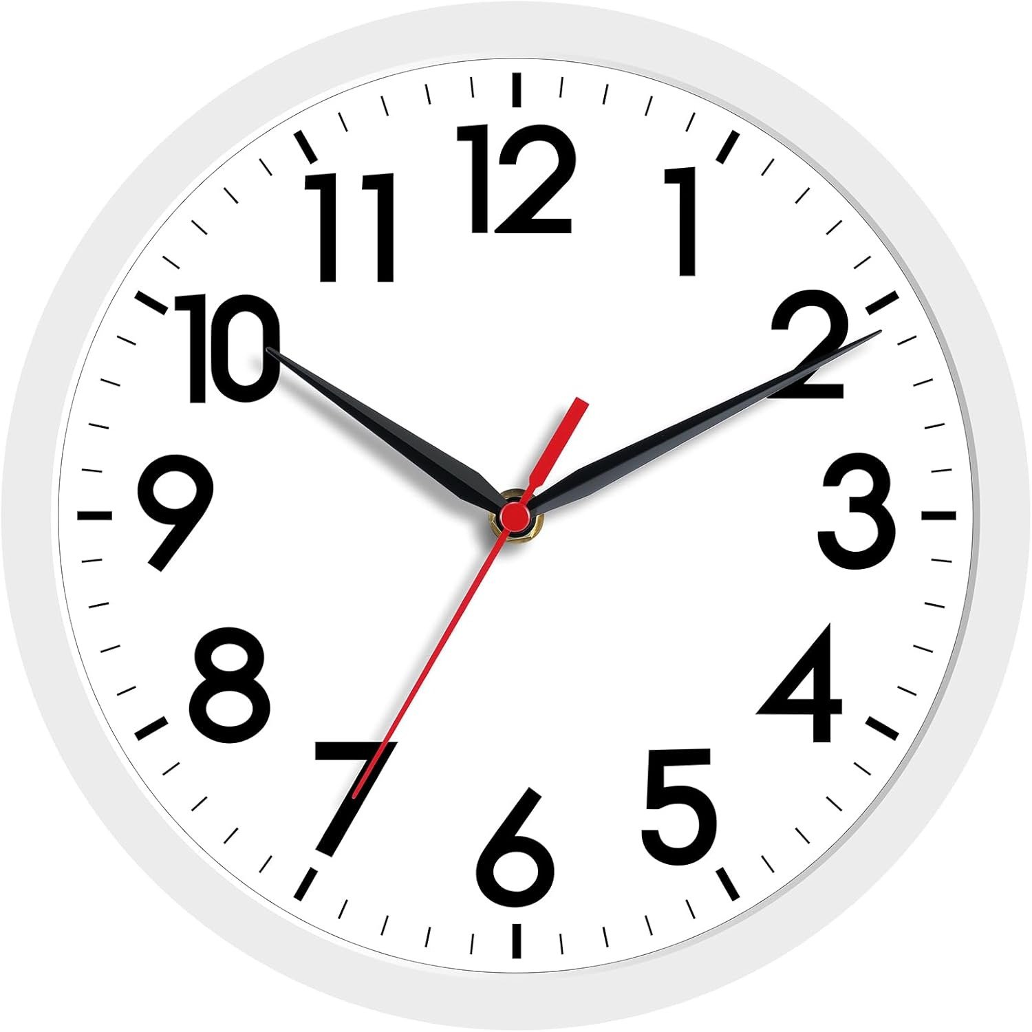 AKCISOT Wall Clock, Modern Small Wall Clocks Battery Operated 8 Inch, Silent Non