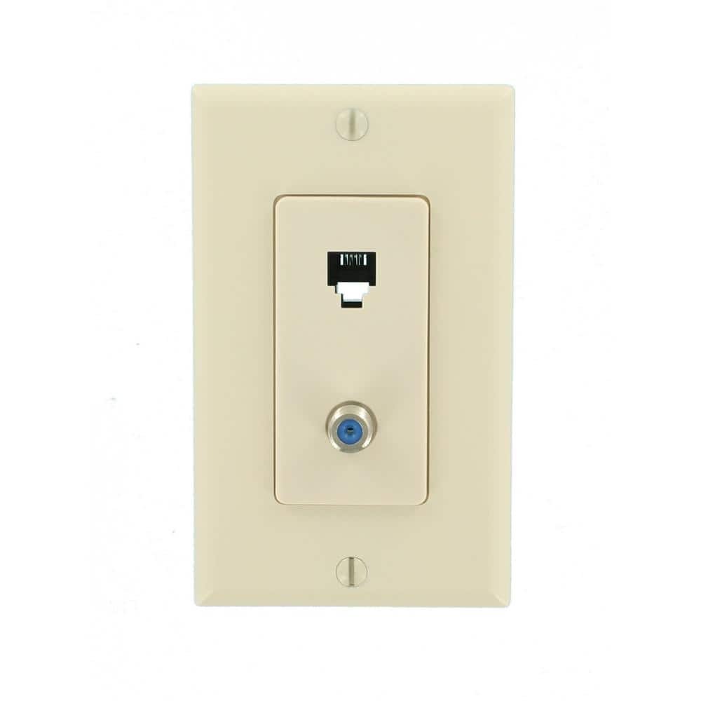 Almond 1-Gang Phone Jack Wall Plate (1-Pack)
