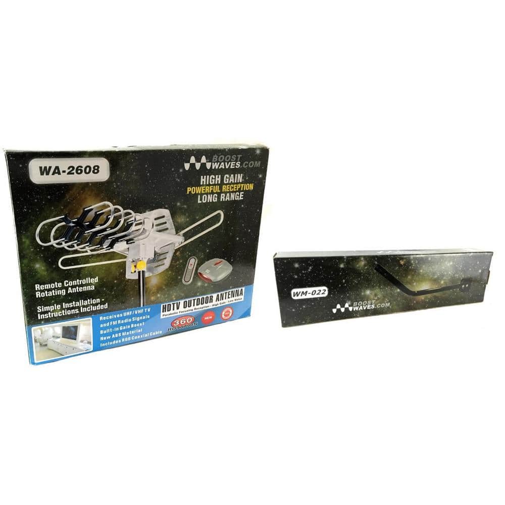 Amplified Outdoor Remote Controlled HDTV Antenna UHF VHF FM Radio 360° Motorized...