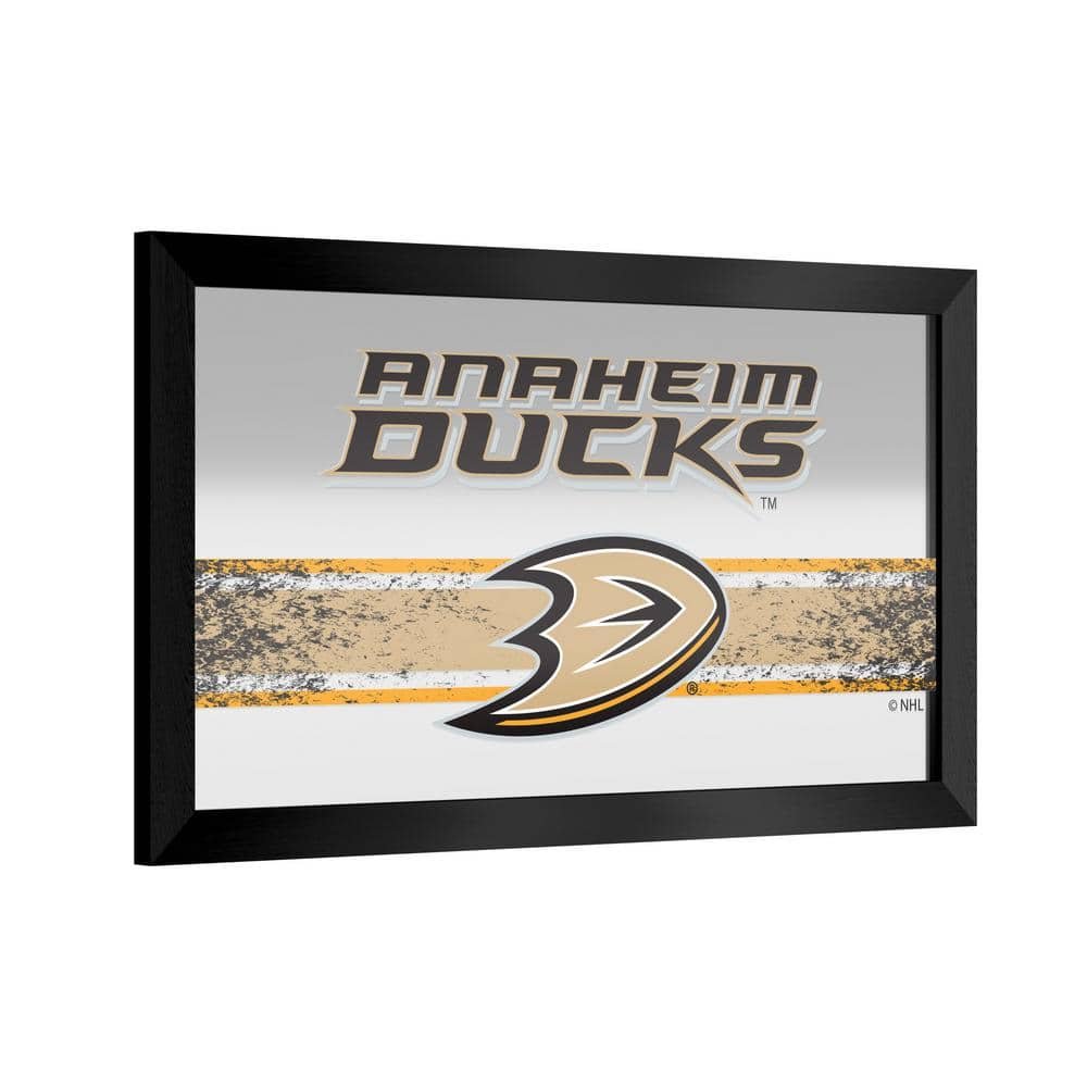 Anaheim Ducks Logo 26 in. W x 15 in. H Wood Black...