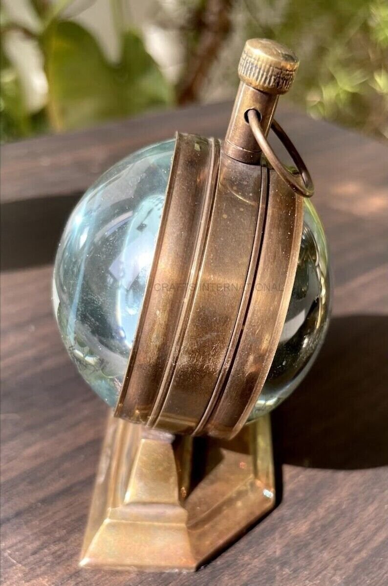 Antique Brass Table Clock Desk Clock Nautical Vintage Maritime Small Table