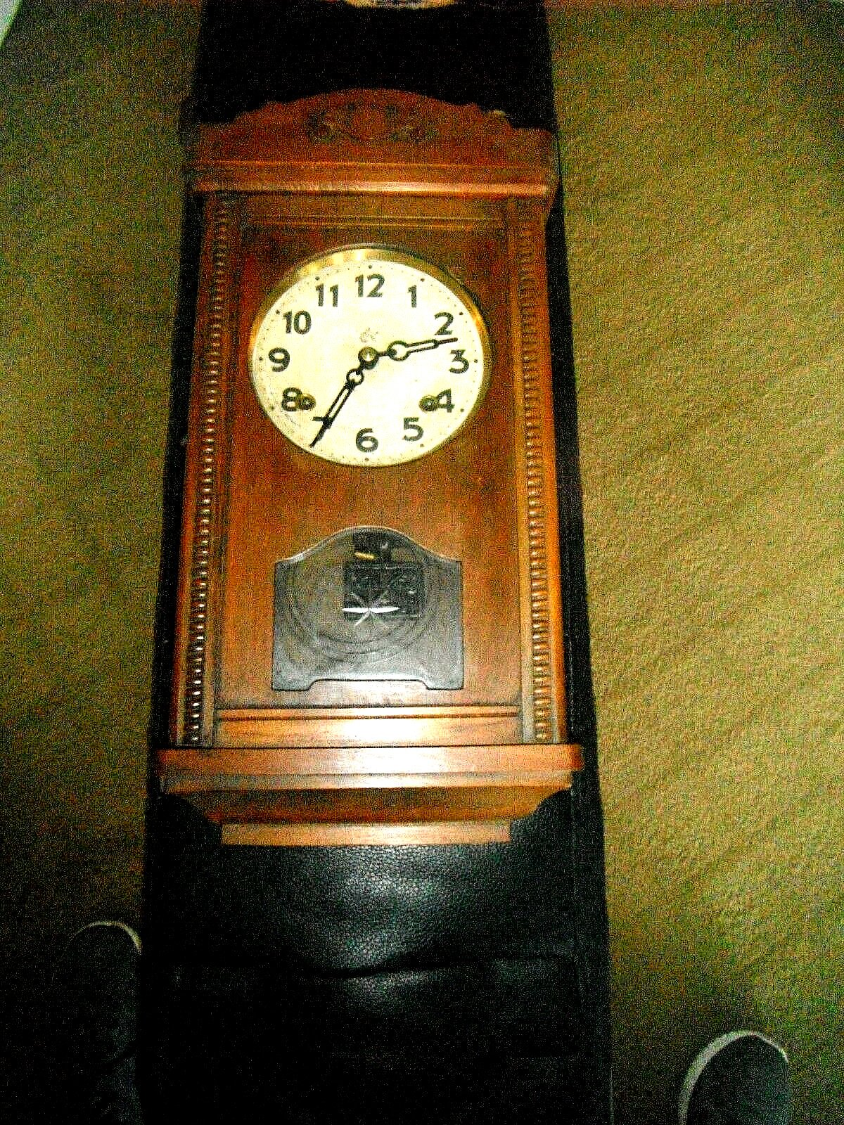 Antique Chimming Japanese Wooden Wall Clock