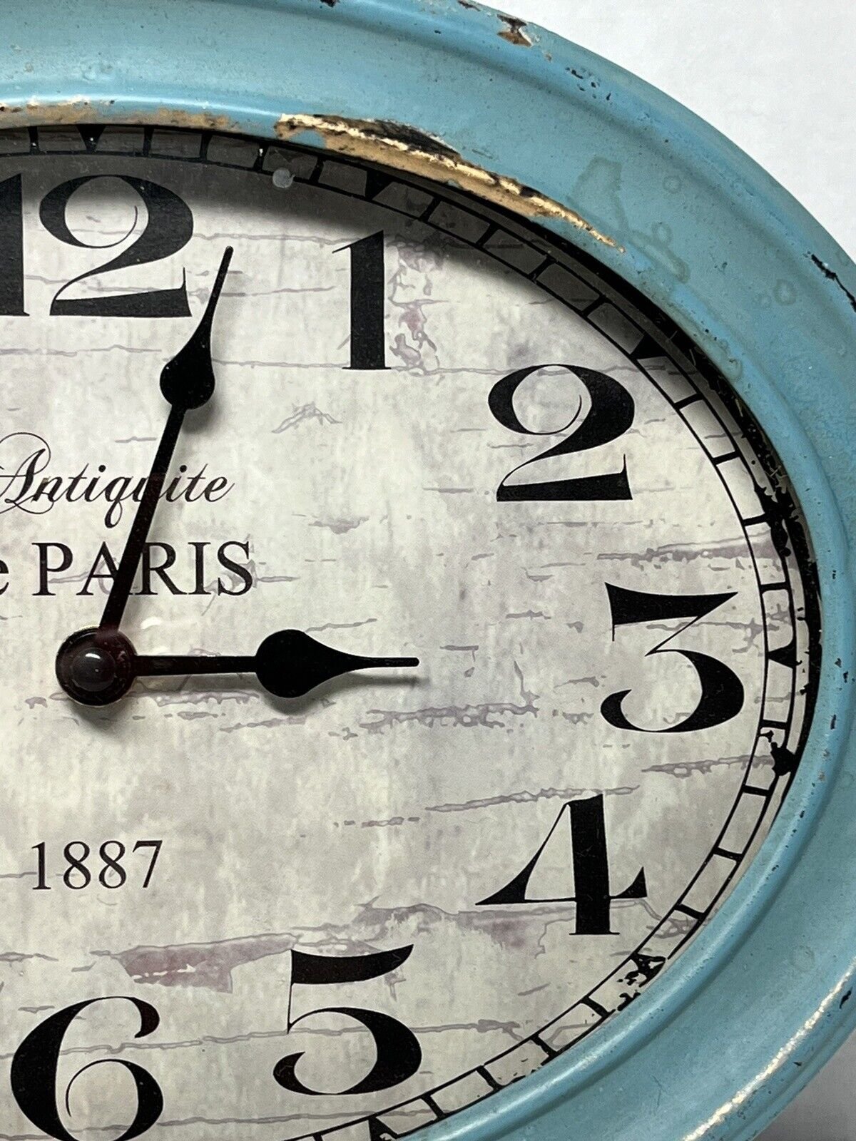 Antique Look Parisian Style Wall Clock - French Country Farmhouse Battery Op.