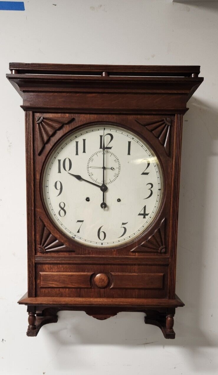 Antique Oak Seth Thomas Lobby Clock