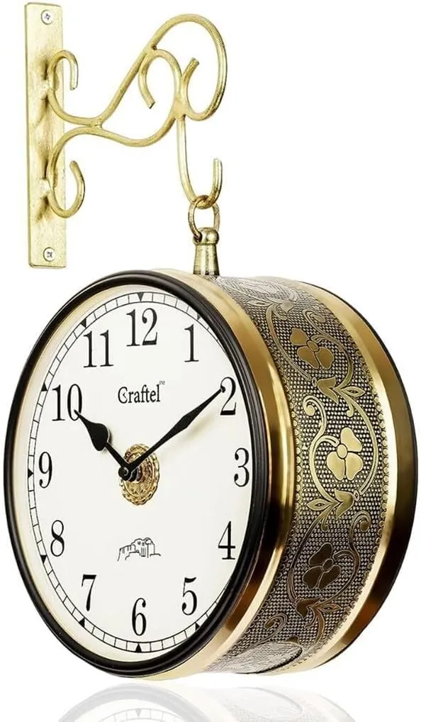 Antique Victoria Station Double Sided Railway Station Functional Wall Clock for Home and Office