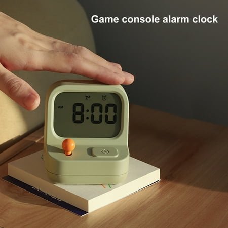 Anvazise Desktop Alarm Clock Retro Game Machine-shaped Electronic Timer Multi-Function Countdown Snooze Desk Table Clock for Home Office Green One Size