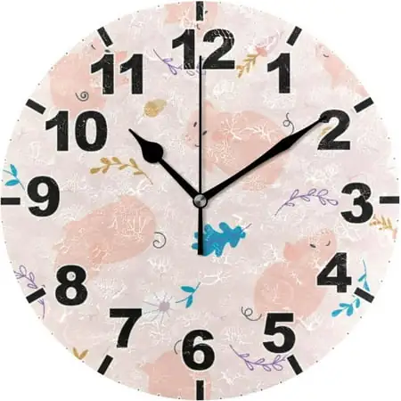 ANYWAY.GO Simple Pig Round Wall Clock, Battery Operated Silent Non Ticking Desk Clock for Home Bedroom ANYWAY.GO Simple Pig Round Wall Clock, Battery Operated Silent Non Ticking Desk Clock for Home image