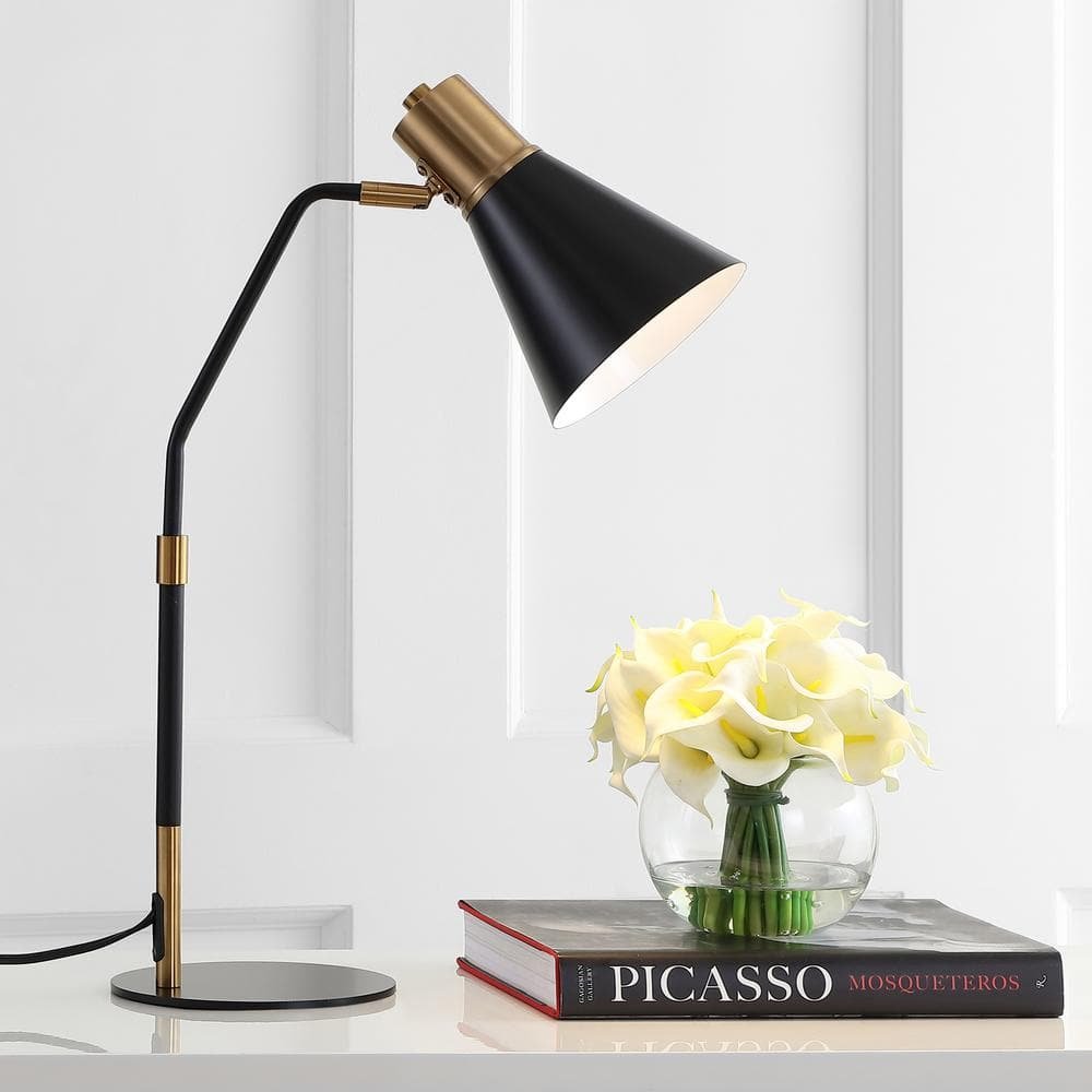 Apollo 22.5 in. Black/Brass Gold Metal LED Task Lamp