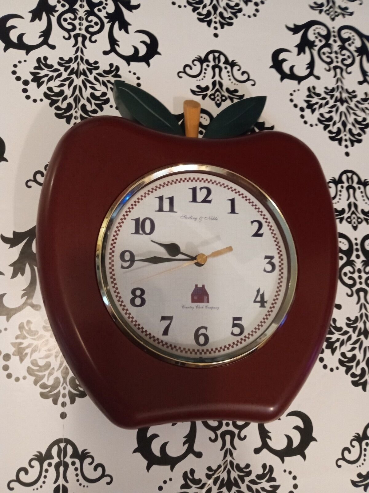 Apple Wall Clock Country Clock Co Sterling And Noble Farmhouse Decor Working