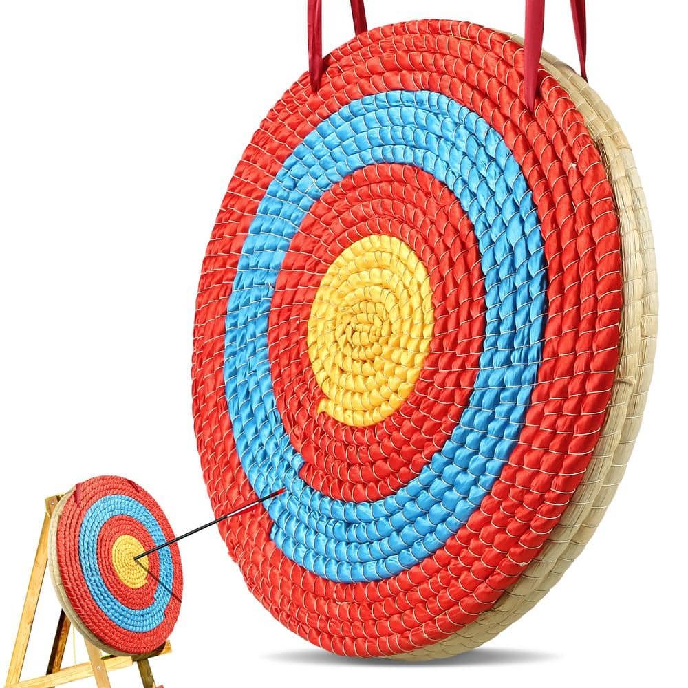 Archery Target 3 Layers 20 in. Arrow Target Traditional Solid Straw Round...