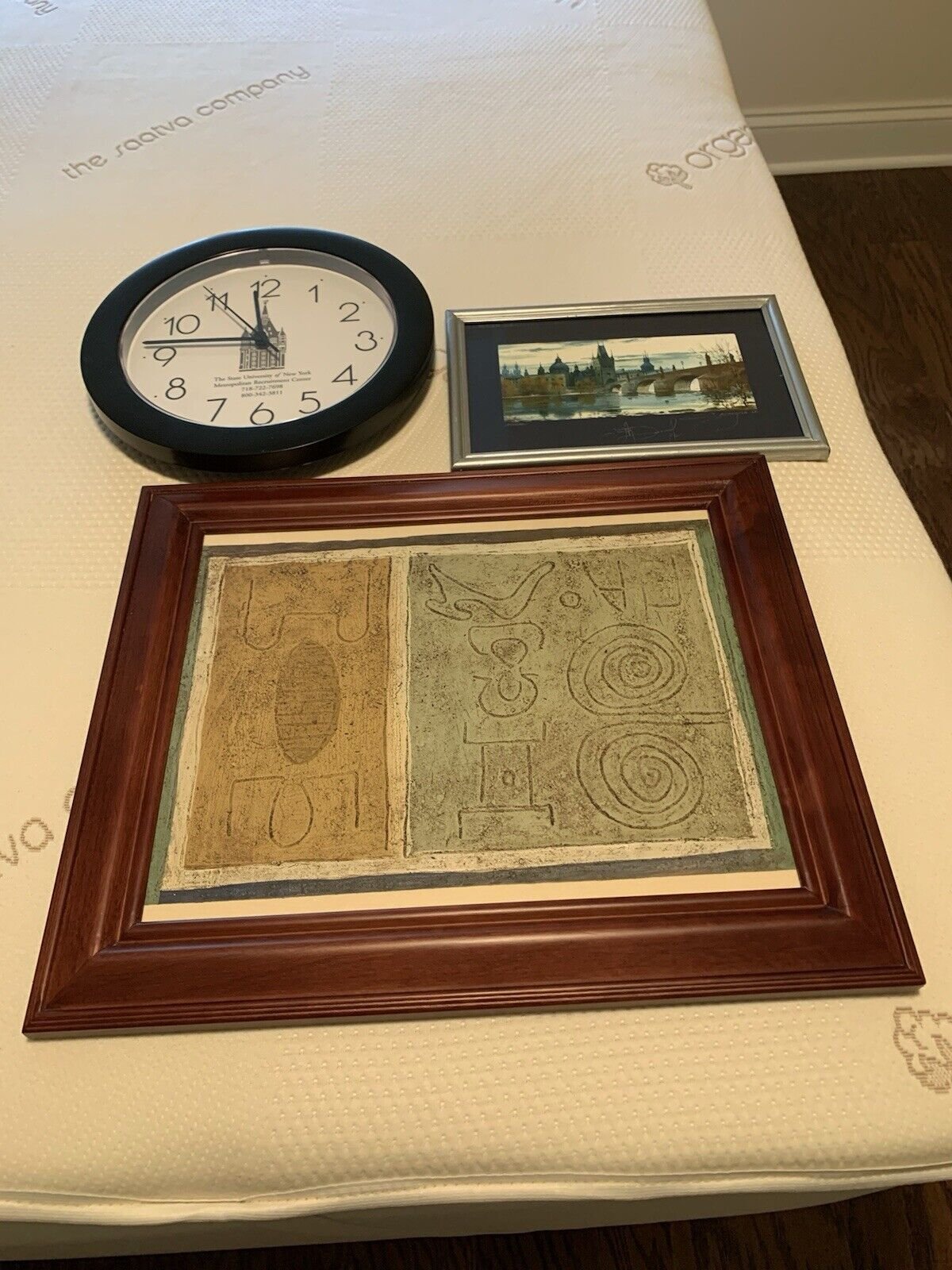 Art Prints Frames ( 2 ) and Wall Clock