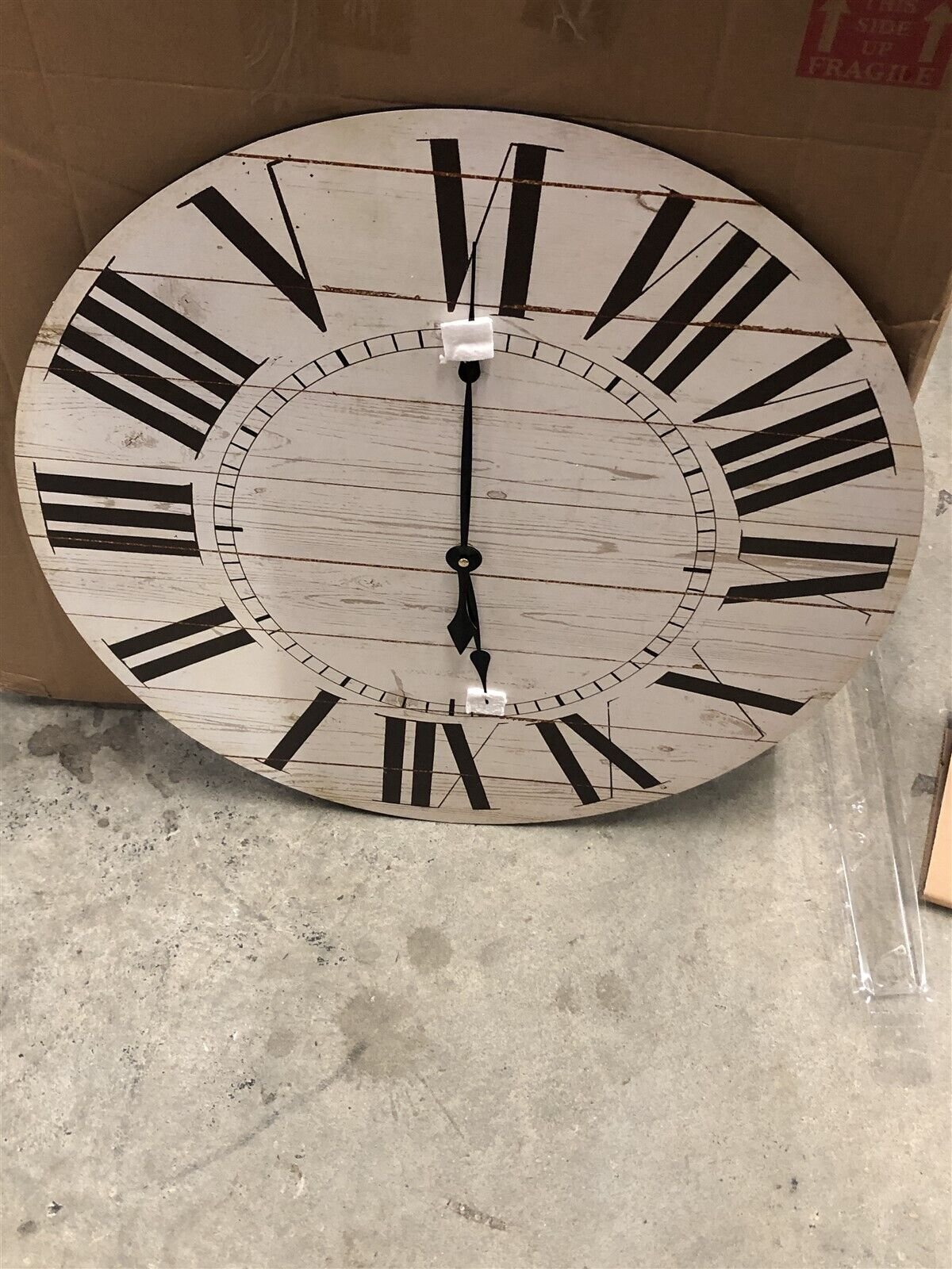 Aspire Home Accents 5865 Estelle French Country Wall Clock with Shiplap Face