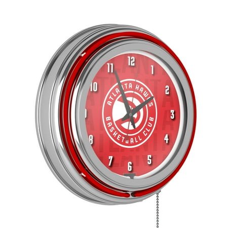 Atlanta Hawks City Retro Neon Analog Wall Clock with Pull Chain