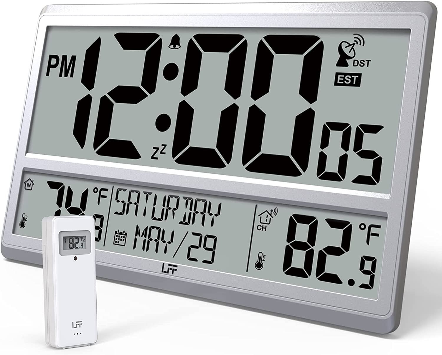 Atomic Clock 4.5″ Numbers Digital Atomic Wall Clock Date Time Jumbo Display