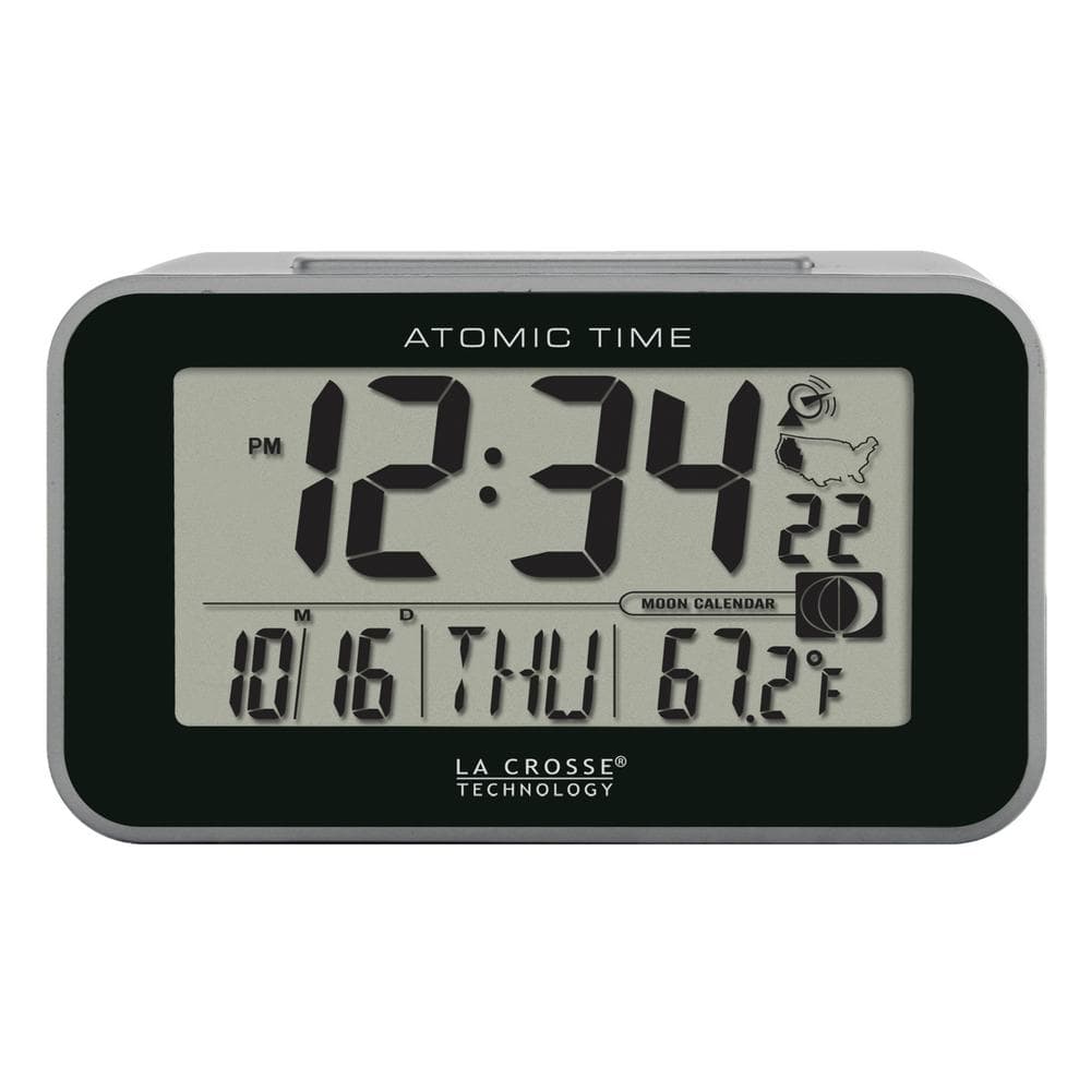 Atomic Digital Table Alarm Clock with Temperature and Moon Phase
