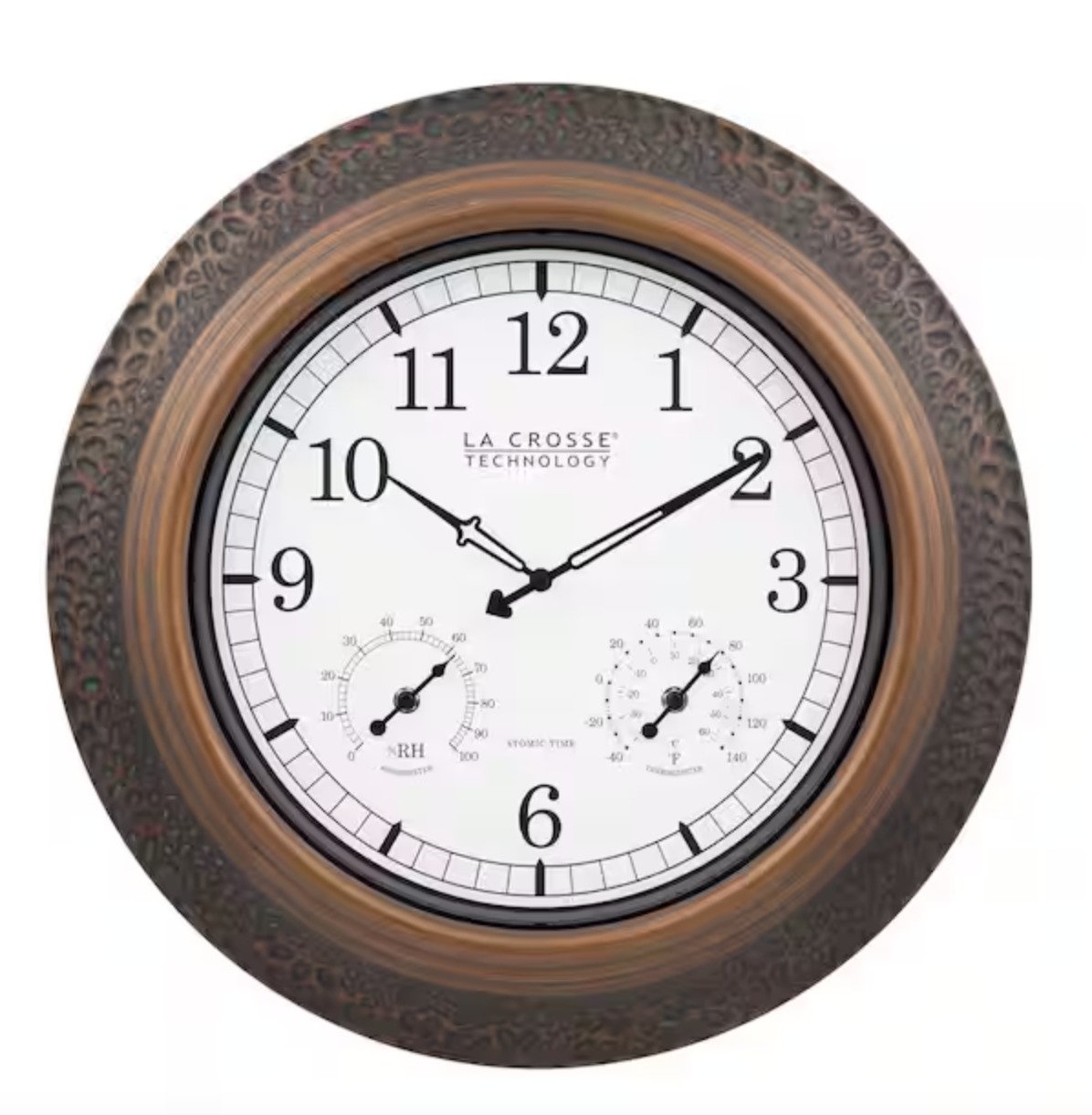 Atomic Wall Clock 21 In. Indoor Outdoor Marcella Bronze Metal Frame Classic