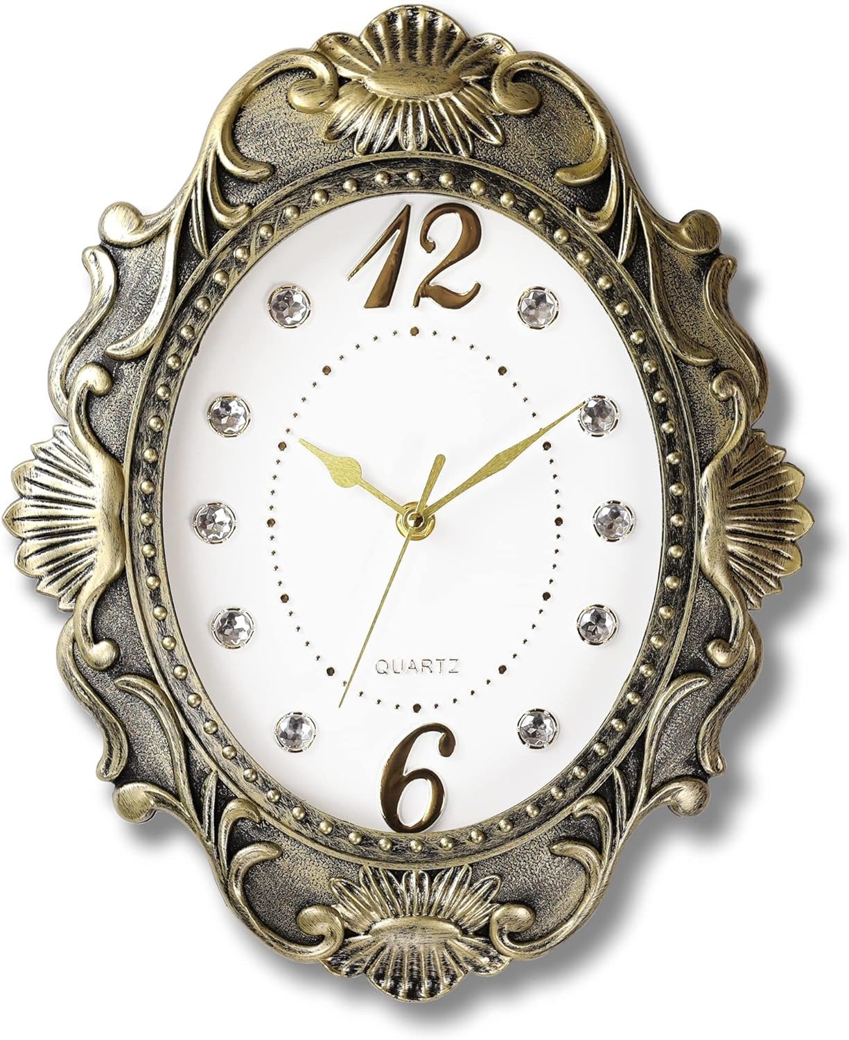 AYRELY® 14 Inch Oval Rustic Wall Clock, Wall Clocks Battery Operated, Country St