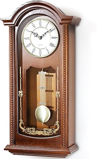 AYRELY® 26 IN Grandfather Vintage Wall Clock with Pendulum and Chime, Hour/Quarter Hour Chime