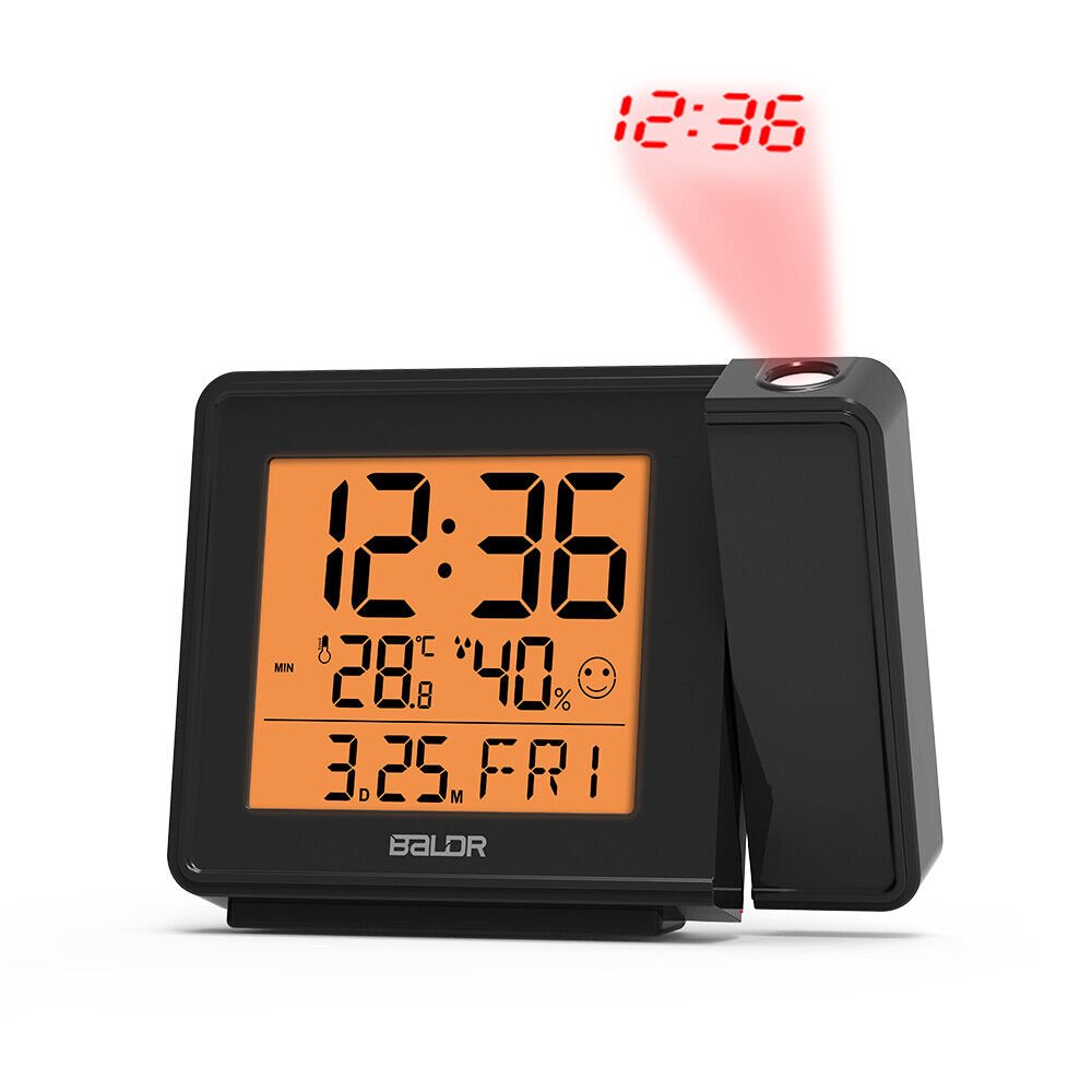 Baldr Projection Alarm Clock Radio-controlled Atomic Time Adjustable Projector