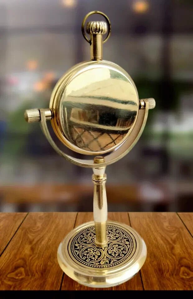 Beautiful Vintage Brass Desk Clock Table Clock Antique Nautical Clock Brass