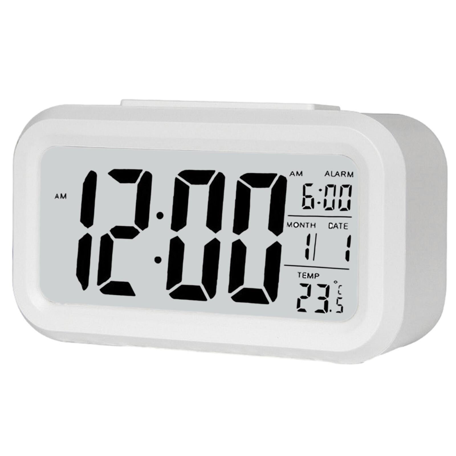 Bedside Clock Extra Large HD Display Desk Clock Modern Bedroom Equipment White